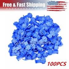 100Pc Blue Electrical Cable Connectors Quick Splice Lock Wire Terminals Crimp picture