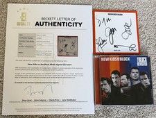 NEW KIDS ON THE BLOCK NKOTB CD BAS Beckett COA Letter Signed AUTO All 5 Members picture