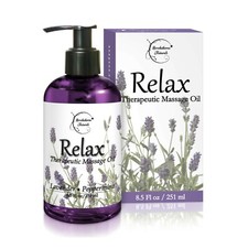 Relax Therapeutic Massage Oil – Lavender & Peppermint Essential Oils - 8oz picture