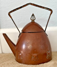 Antique WMF Jugendstil Hammered Copper Teapot Kettle Ostrich Mark Germany - DS31 picture