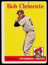 1958 Topps Bob Clemente #52  Pirates MLB Baseball ITEM # BC26-636 picture