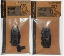 Gen II Flip Up Sights Front & Rear Polymer 20mm Picatinny Mount Black picture