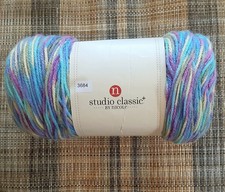 Stitch Studio By Nicole Yarn~Impressions~Blue~Purple~Yellow~Big Ball~9.87 oz~NEW picture