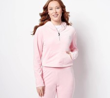Juicy Couture Women's Sleepwear Sz S Luxe Velour Pullover Hoodie Pink A476958 picture