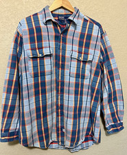 Vintage Polo by Ralph Lauren Men's L Plaid Flannel Cotton double Shirt Pockets picture