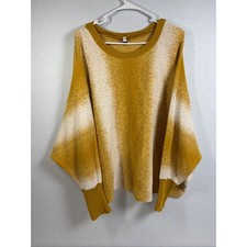 Wonderly Sweater Womens 4X Yellow Rayon Ombre Dolman Oversized Boho WN1Z092W picture