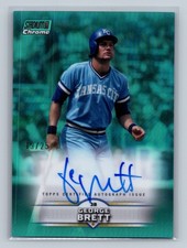 2025 Stadium Club #SCCA-GB George Brett Chrome Auto Light Blue Refractors #/25 picture
