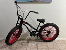 MICARGI Fat Tire Cruiser Bike, SLUGO, Chopper Stretch, 7 Speed 26” Slightly Used picture