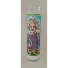 New Unemployed Philosophers Guild Albert Einstein Secular Saint Prayer Candle picture