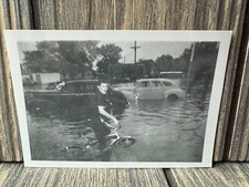 Vintage Black & White Postcard Of Palm Beach Florida Flooded Streets By Dennis C picture