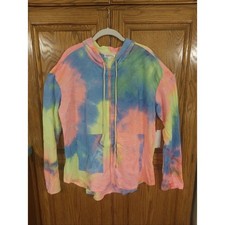 Rosevelvet NWT Tie Dye Hoodie Jacket & Shorts Lounge Set Size 2X Pink Blue picture