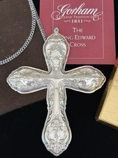 2004 Gorham Sterling Silver King Edward Cross Christmas Ornament Pendant READ picture