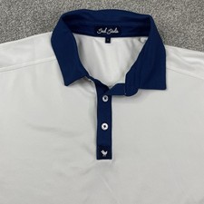 Bad Birdie The Skipper Golf Polo Men L White Short Sleeve Performance Golf Work picture