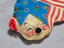 Annalee Christmas Stocking Mouse Doll Vintage 1970 Patchwork Holiday Decor picture