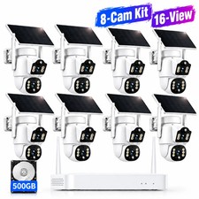 4/8 PacK Solar Powered Wireless Security Camera System PTZ WiFi Battery Cameras picture