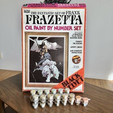 ✨Vintage Frank Frazetta Black Velvet Paint By Number NOS 1978 picture