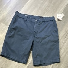 AG Adriano Goldschmied Men's Blue Chino Shorts Slim Fit Cotton Zip Pockets picture