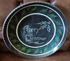 Vintage Turtlecreek Potters David T Smith Redware Christmas Plate Charger Signed picture