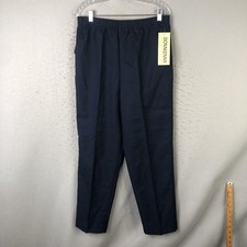 Donnkenny Classics Pants Womens 18 Blue Twill Pull On Elastic Waist Pockets picture