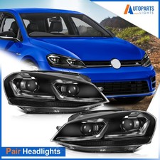 PAIR/SET Full LED DRL Projector Headlights For Volkswagen Golf GTI MK7 2015-2017 picture