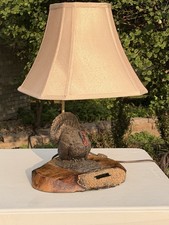 ~ RARE ~ Elegant Wood Base Turkey Sculpture Lamp by RAY SHAW Titled “THE BOSS” picture