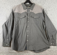 Magellan Pecos Ridge Shooting Shirt Mens 2XL Gray Flannel Pearl Snap Western picture