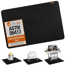 Matace 48x36 Fireproof Grease Mat for Outdoor Grill, Fire Pit, BBQ - Black picture