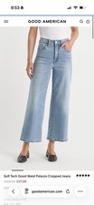Good American Soft Tech Good Waist Palazzo Cropped Jeans picture