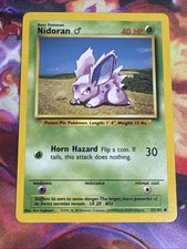Nidoran M 55/102 Base Set Unlimited Pokemon Light Played picture