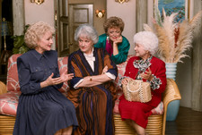 Betty White Owned & Worn 80's Dk Blue Silk Dress from Golden Girls Costumer picture