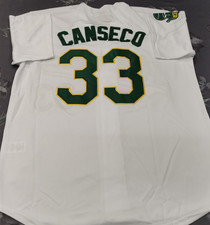 VINTAGE Jose Canseco #33 Athletics Throwback White Sewn Stitched Jersey. picture