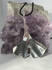 RLM Robert Lee Morris Sterling Silver Ginkgo Leaf Pendant on cord picture
