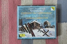 Shostakovich Symphonies 1 & 7 Leningrad Bernstein Chicago Symphony 2 CD 1989 picture