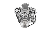 Chevy SBC 350 Aluminum Complete Serpentine Belt Drive System Kit [Polished] NEW picture