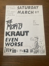 The Misfits 03/27/1982 Irving Plaza 8.5x11 Inch Original Rare  picture