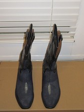 Men's Blue Lucchese Stingray Boots, Size 11 1/2D picture