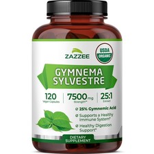 Zazzee USDA Organic Gymnema Sylvestre 25:1 Extract, 25% Gymnemic Acid picture