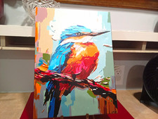 Abstract Colorful Bird Painting on Canvas 12x8 in Unframed Wall Art picture
