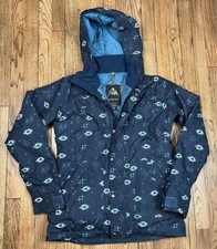 Burton Dry Ride Jacket Mountain Mtn Dew  Women’s Blue Hooded Size Medium picture