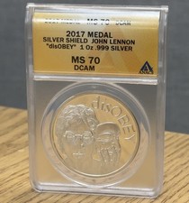 2017 1 Oz John Lennon Disobey Series .999 Silver Shield LOW MINT MS70 DCAM  picture