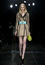 Burberry Prorsum 2011 Spring Runway Leather-trimmed twill trench coat, IT46 picture