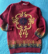 Vintage 90s Le Moda Mohair Blend Sweater Baroque Embroidered Grunge Campus MED picture