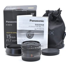 Panasonic LEICA DG SUMMILUX 15mm F1.7 ASPH. Black H-X015 [Top Mint] US Stock picture