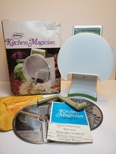 Vintage 1970s Popeil's Kitchen Magician Food Cutter Slicer Shredder Original Box picture