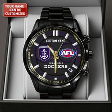 Personalized Fremantle Dockers Black Stainless Steel Watch picture
