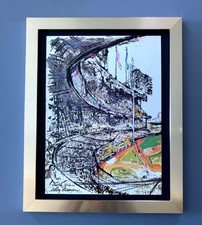 LEROY NEIMAN YANKEES 1974 SIGNED PRINT FRAMED BASEBALL ART WOW LS picture