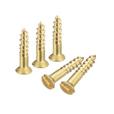 60Pcs M2 x 10mm Brass Slotted Drive Flat Head Wood Screws Self Tapping Screw) picture