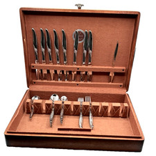 NAKEN TARNISH PROOF SILVERWARE FLATWARE HOLDER STORAGE BOX CASE w Oneida La Rose picture
