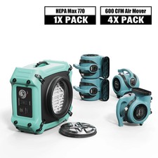 Alorair Water Damage Restoration Combo Pack 1X HEPA Air Scrubber+4X  Air Mover picture