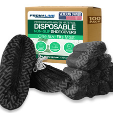 Black 100 Pack Non-Slip Disposable Shoe Covers Premium Boot Protector Booties picture